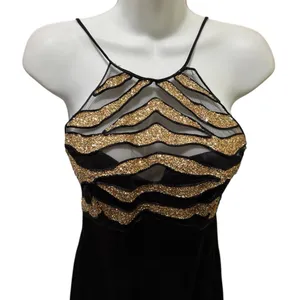 VTG Blondie & Evening Debbie Harry Vampire Trashy Sequined Halter Maxi Dress 5/6 thumbnail 1