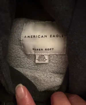 American Eagle Outfitters Men's Two-Tone Gray Hooded Sweatshirt thumbnail 3