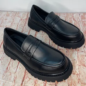 Black Faux Leather Platform Loafers Size: Men’s 6 (fits a Women’s 8) thumbnail 1