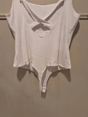 Frankly White Bodysuit Size 2X thumbnail 14