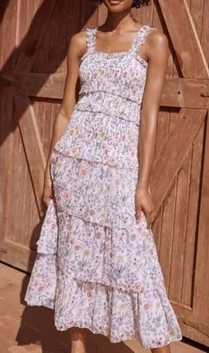 Saylor Leanna Long Tiered Ruffle Floral Maxi Dress small thumbnail 1
