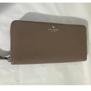 Kate Spade New York Continental Wallet Wristlet Brown Pebbled Leather Zip Around thumbnail 4