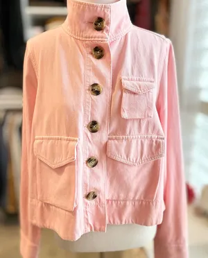 LOFT Pink Utility Jacket Small thumbnail 1