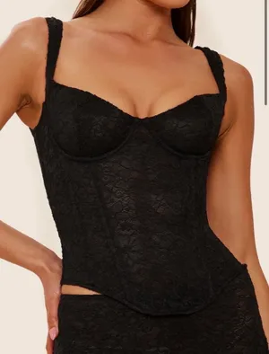 mars the label lace black corset top thumbnail 1