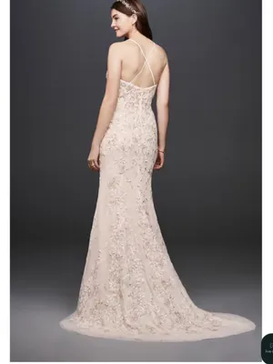 Stunning Melissa Sweet Petal Cashmere Embroidered Wedding Gown thumbnail 3