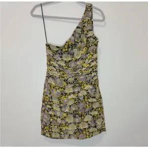 NWT Zara Ruched Floral Mini Dress Sz S thumbnail 3