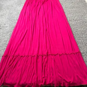 Spense Womens Hot Pink Braided Strap Ruffle Trim Empire Waist Maxi Dress Large thumbnail 4