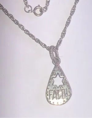 Silver Tone Faith Star Boho Pendant Necklace thumbnail 1