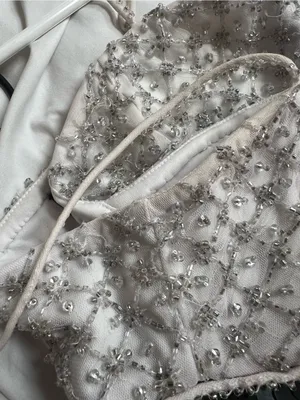 MAJORELLE Pamela White Beaded & Black Sequin Mini Dress from Revolve thumbnail 3