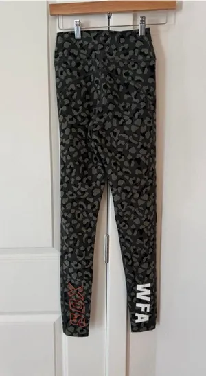 White Fox Women's Leopard Print Athletic Leggings with Drawstring thumbnail 2