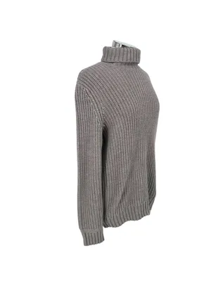 Bershka Chunky Turtleneck Sweater Cozycore Minimalist Gray Size Medium thumbnail 6