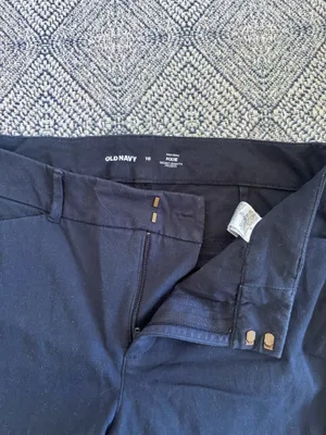 High-Rise Navy Old Navy Pixie Pants thumbnail 3