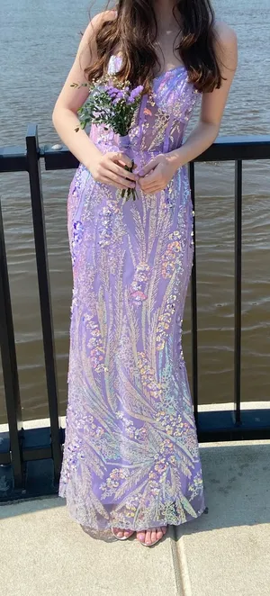 Lulus Light Purple Mermaid Prom Dress thumbnail 1