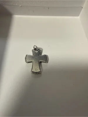 James Avery Silver LOVE Floral Cross Pendant thumbnail 2
