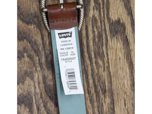 NWT Levi's Two-in-One Twisted-Buckle Reversible Belt 1.25 in. Tan / Blue XL thumbnail 8