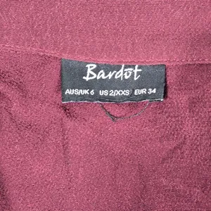 Bardot Maxi Dress Burgundy Sleeveless Button Front‎ Collared Viscose Size 2 thumbnail 3