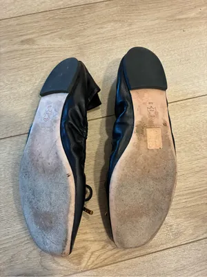 Tory Burch Women’s Square Toe Bow Leather Ballet Flat Black Size 9 thumbnail 8