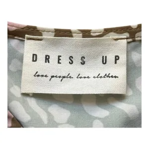 Dress Up‎ Animal Print Maxi Dress Womens Large Brown Pink Smocked Waist V-Neck thumbnail 7
