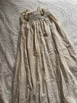 Gold Bohemian Crochet Cotton Maxi Dress thumbnail 7