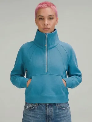 NWT Lululemon Scuba Oversized Funnel Neck Half-Zip in Oceanic Sweatshirt XS/S thumbnail 1