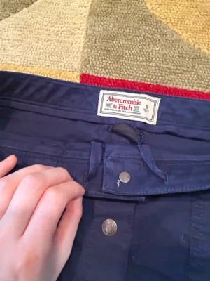 Abercrombie & Fitch Dark Blue Y2K Style Vintage Low Rise Snap Mini Skirt Small thumbnail 3