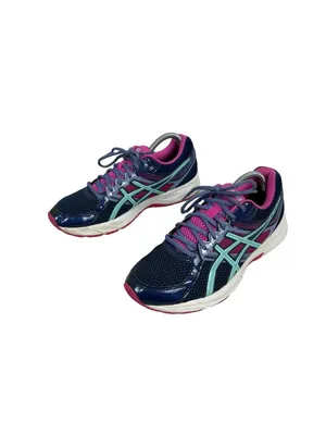 Asics Gel Contend 3 Womens Running Shoes 9.5 Navy/Pink/Mint Mesh Comfortable thumbnail 2