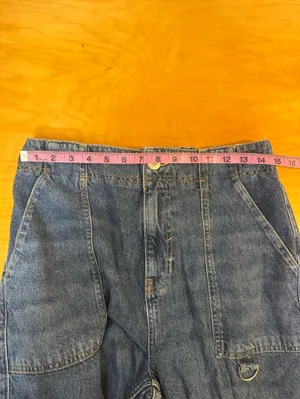 River Island High-Waist Blue Denim Cargo Jogger Jeans Size 10 NWT thumbnail 7