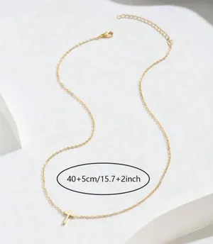Gold Cross Pendant Necklace thumbnail 5