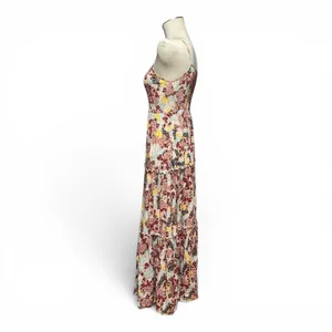 Abel the Label Sleeveless Maxi Dress Pink Blue Yellow Floral XS thumbnail 3