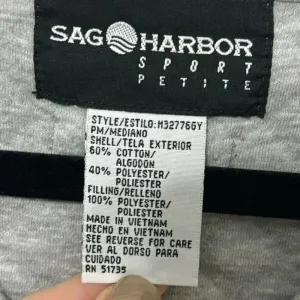 Sag Harbor Sport Petite‎ Heather Gray Quilted Button Front Vest PM H32776GY thumbnail 2