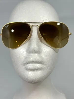 Ray-Ban RB3025 Aviator Large Metal Unisex Matte Gold Sunglasses Brown Gradient thumbnail 2