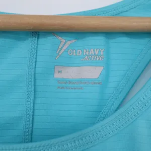 Old Navy Tank Top Womens M Active Aqua Blue Racerback Semi-Fitted Excellent thumbnail 2