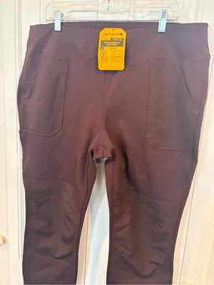 Carhartt burgundy force fitted midweight utility leggings size XL thumbnail 3