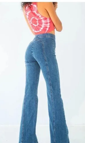 Revice Roller Girl Flare Jeans Blue Clue Wash NWT size 29 size 8 thumbnail 3