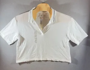 442 | NWT Calia Seamless‎ Cropped Polo Shirt Women's L Pure White thumbnail 1