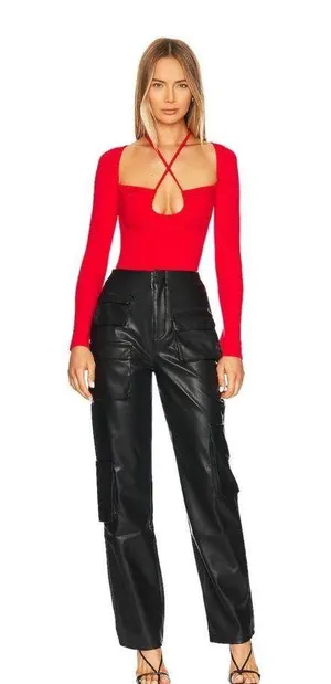 Revolve Superdown Storme long sleeve Bodysuit in Red thumbnail 2