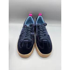 Steve Madden Tucker Navy Sneakers‎ 9 Velour Casual Gum Sole Pink Accents thumbnail 2