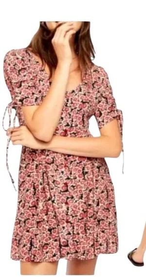 Free People Melanie Dress Women XS Red Floral Mini‎ Boho Cottagecore Festival thumbnail 1