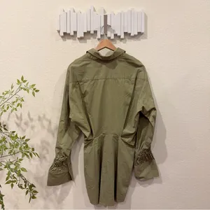 En Saison Hardin Button Down Shirt Dress in Sage Green Size Small NWT thumbnail 6