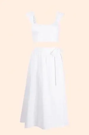 1HR SALE ⚡Reformation Clyde Linen Two Piece (White) thumbnail 2