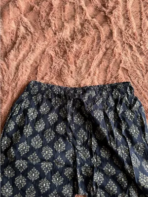 Navy Blue & White Boho Pants thumbnail 2