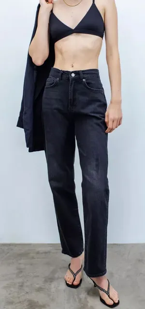 BDG Urban Outfitters Black Cowboy Jean Mid Rise Straight Leg Denim Size 27 thumbnail 1