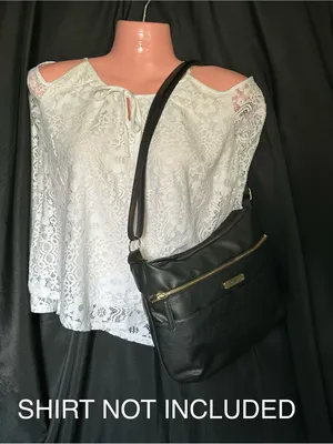 Rosetti Black Leather Shoulder Bag with Gold Hardware thumbnail 11