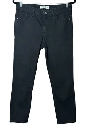 Abercrombie & Fitch Super Skinny Ankle Mid Rise Black Jeans Size 30/10 Short thumbnail 1