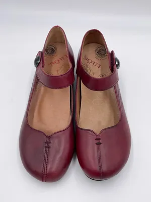 Taos Samba Mary Jane Shoes Women's Size 7 Deep Burgundy Red Low Heel Closed Toe thumbnail 4