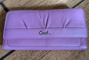 Coach Madison Gathered Leather Continental Wallet Pink Blush Long Wallet thumbnail 1