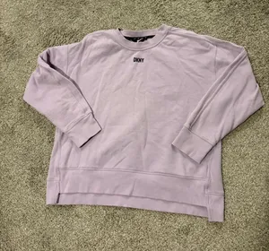 Women’s DKNY Purple Lilac Crewneck Sweater Long sleeve Size Medium Lavender EUC thumbnail 1