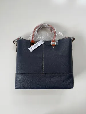 NWT Dooney & Bourke Pebble Grain Chelsea Shopper Tote Bag - Midnight Blue thumbnail 5
