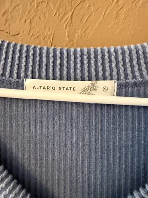 Altar'd State blue sweater v neck thumbnail 2