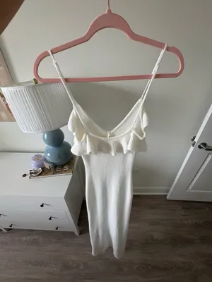 Ivory Sleeveless Knit Mermaid Maxi Dress thumbnail 3